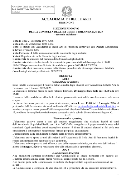 Anteprima di Bando elezioni_RINNOVO_Consulta_ 2026-2029_seconda indizione