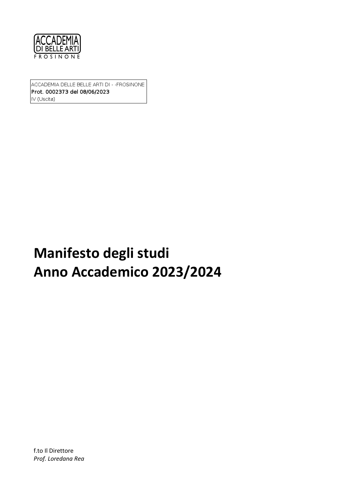 Anteprima di Manifesto Degli Studi 2023/24