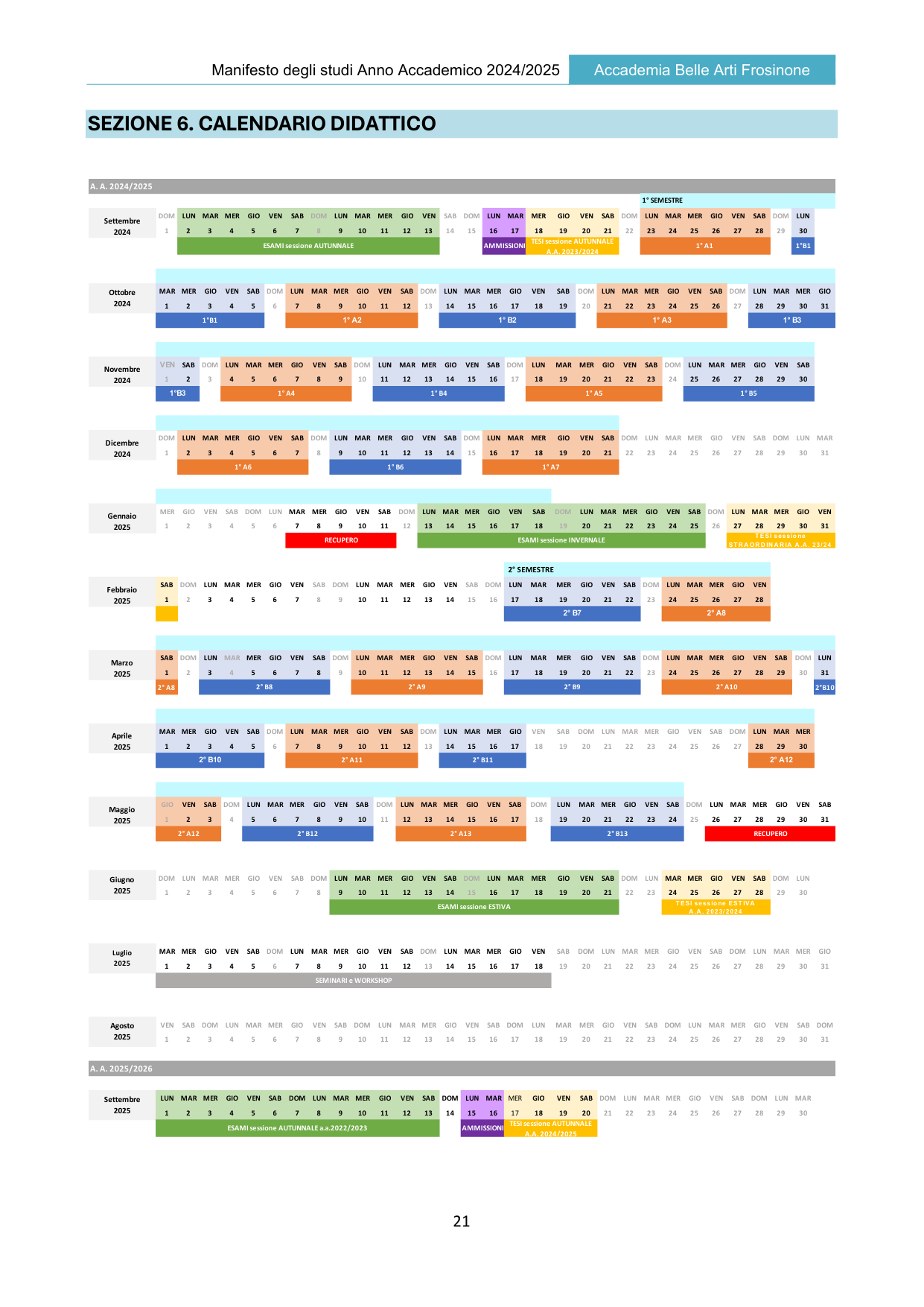 Anteprima di Calendario Didattico 2024/25