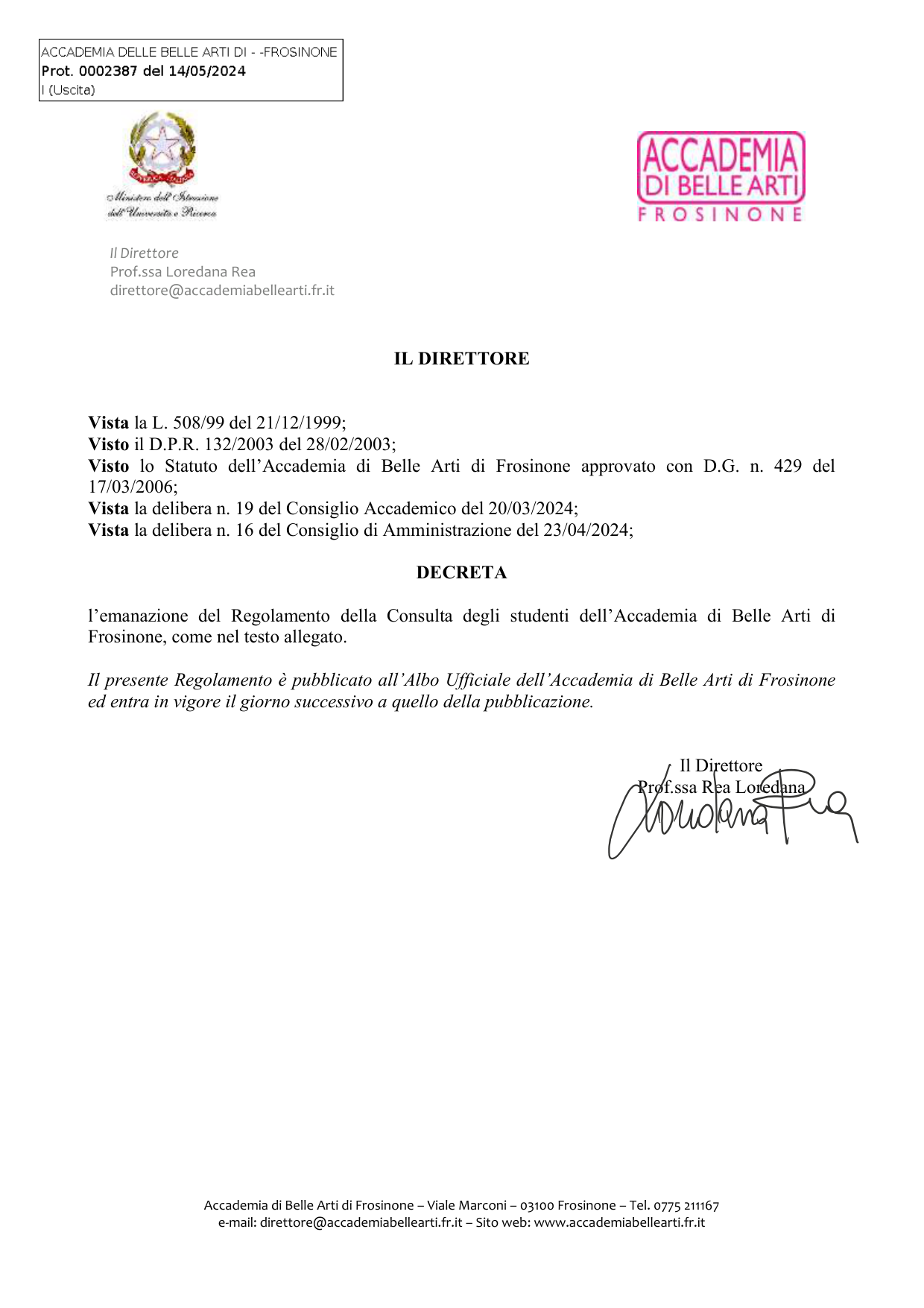 Anteprima di Regolamento Consulta Degli Studenti