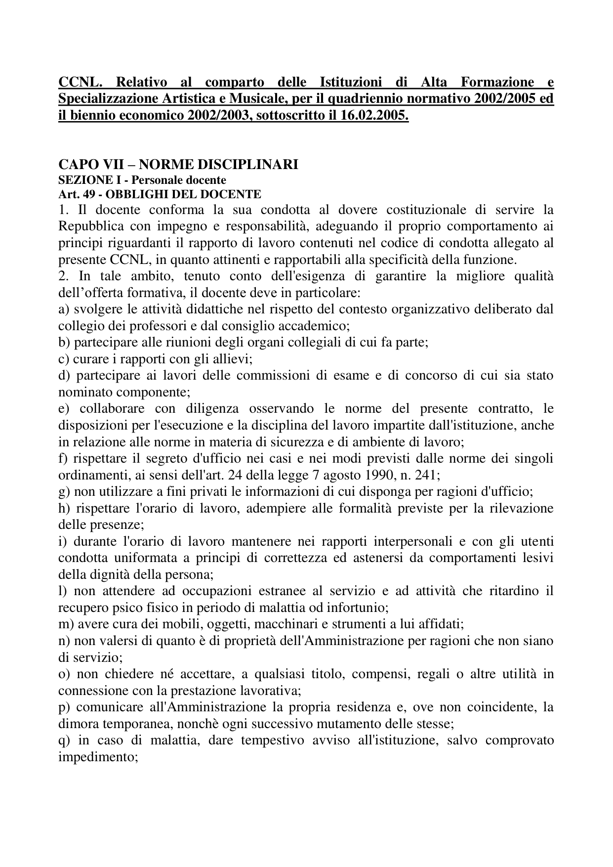Anteprima di Norme Disciplinari Personale Docente