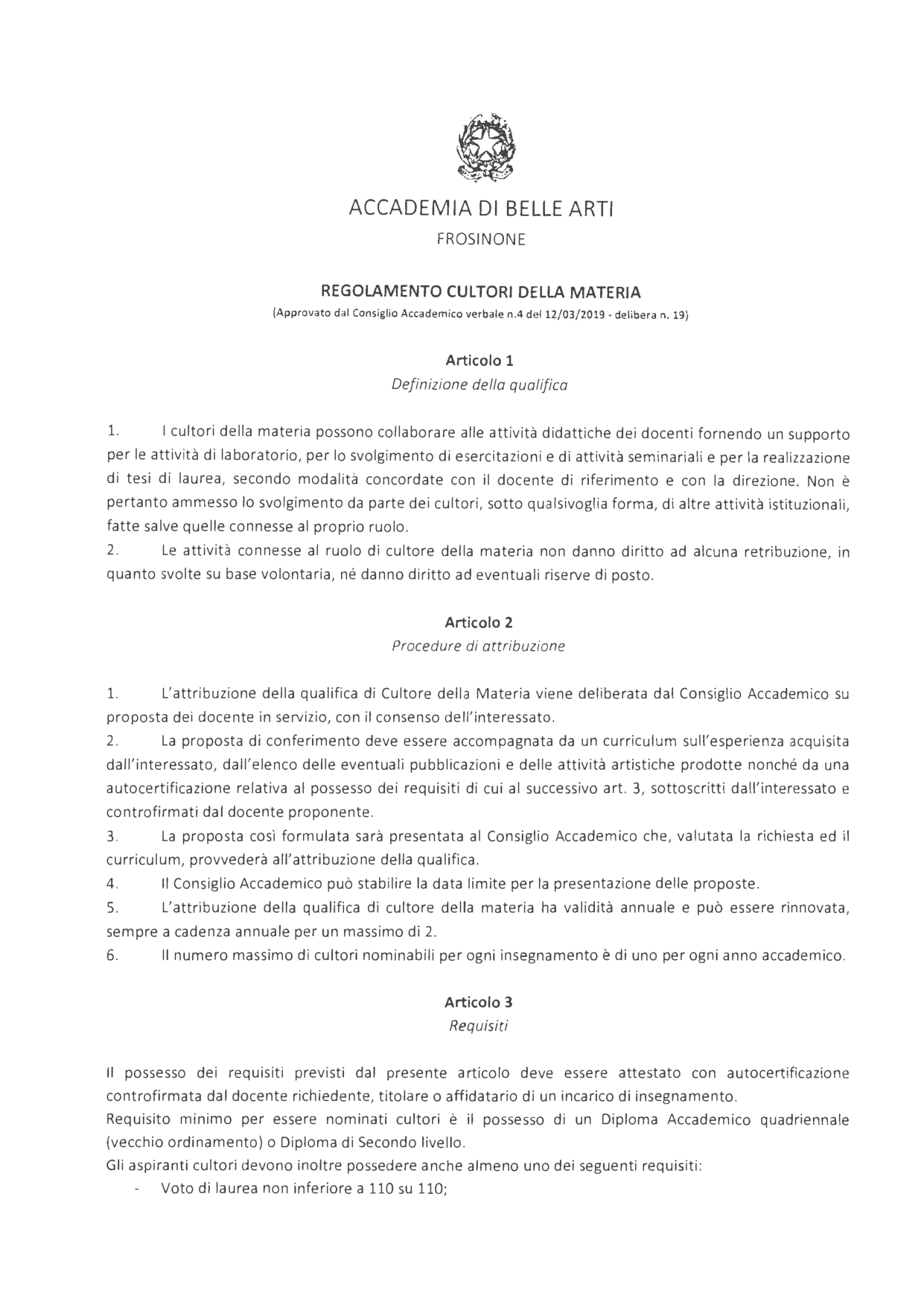Anteprima di Cultori Della Materia